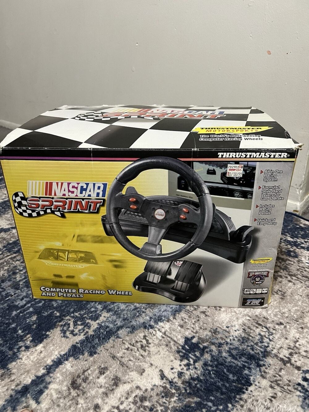 Thrustmaster Nascar Sprint Racing Steering Wheel & Pedals PC Computer In Box